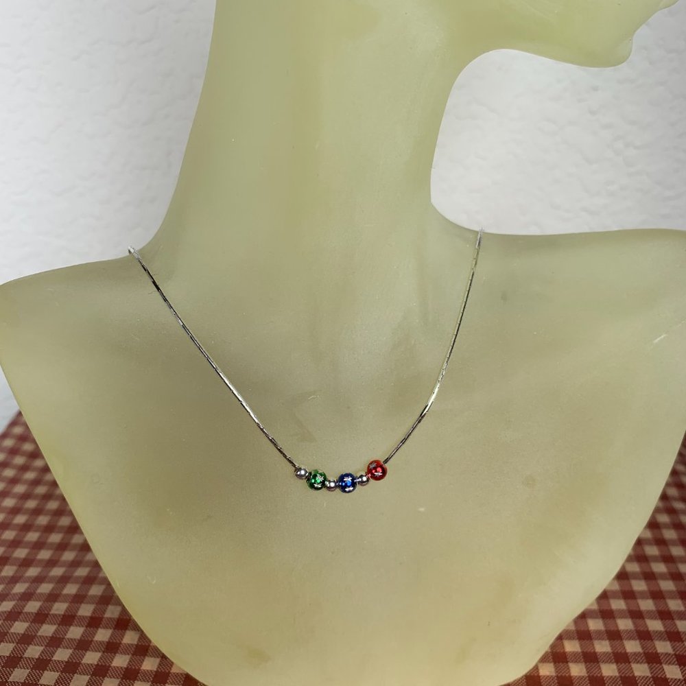 NWOT 16" Italian 3 Ball Real Silver (not plated) Necklace